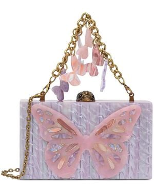 Kurt Geiger Butterfly-Embellished Eagle-Head Clutch Bag - Pink