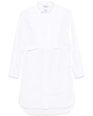 McQueen Pleated Panel Shirt Dress - Weiß