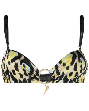 Roberto Cavalli Top Bikini Con Stampa - Neutro