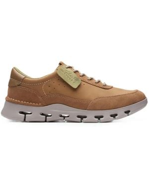 Clarks Nature X One Lace-Up Trainers - Brown