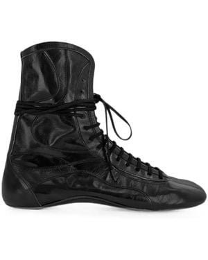 Dries Van Noten Leather High-Top Trainers - Black