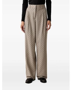 DKNY Houndstooth-Pattern Polka-Dot Pants - Natural