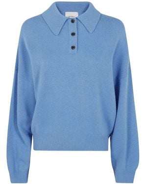 Lisa Yang Polo-Collar Cashmere Sweater - Blue