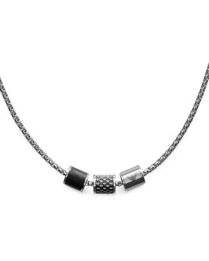 Emporio Armani Bead-Embellished Box-Chain Necklace - Natural