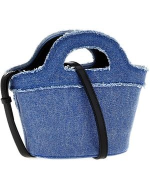 Marni Mini Denim Tropicalia Tote Bag - Blue