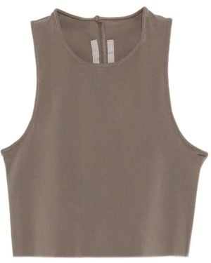 Rick Owens Cropped Mini Tank Top - Brown