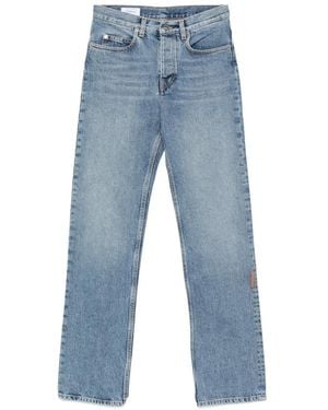 Off-White c/o Virgil Abloh Vaqueros Rectos Con Parche Del Logo - Azul