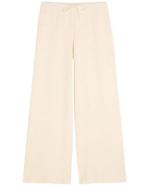 Suzie Kondi Drawstring Wide-Leg Cotton Trousers - White