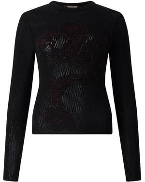Roberto Cavalli ドラゴントリム セーター - ブラック