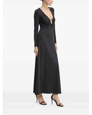 Bardot Remmy Plunging-Neckline Maxi Dress - Black