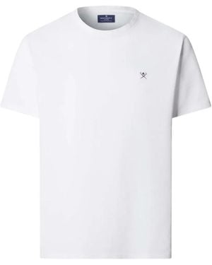 Hackett Embroidered-Logo T-Shirt - White