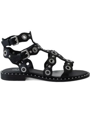 Ash Leather Sandals - Black