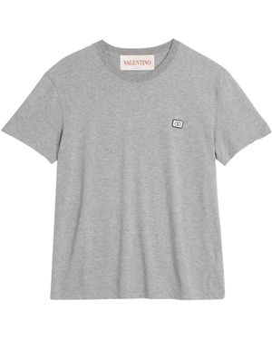 Valentino Garavani Logo-Patch T-Shirt - Grey
