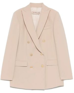 Blanca Vita Double-Breasted Blazer - Natural