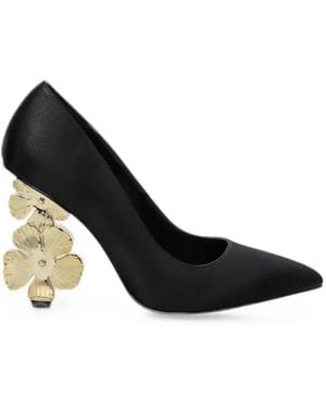 Kat Maconie Floral-Heel Court Shoes - Black