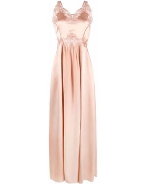Alberta Ferretti Layered Silk Maxi Dress - Pink