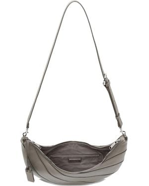 Joy Gryson Crescent-Shaped Leather Shoulder Bag - Gray