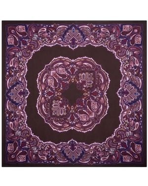 Bompard Paisley-Print Square Scarf - Purple