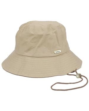Barbour Logo-Plaque Drawstring Bucket Hat - Natural