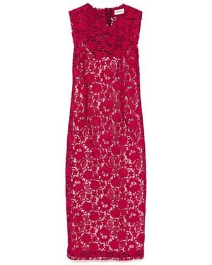 P.A.R.O.S.H. Macramé Midi Dress - Red