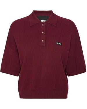 ROTATE BIRGER CHRISTENSEN Burgundy Polo Shirt With Logo Patch - Red