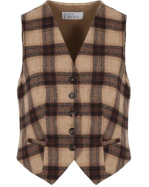GIUSEPPE DI MORABITO Chaleco a cuadros - Marrón