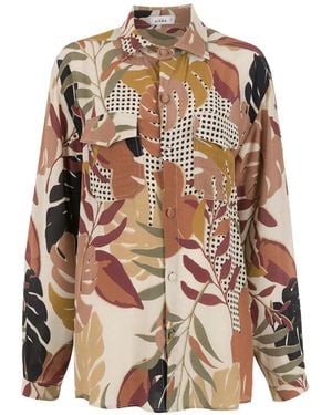 Amir Slama Palm Tree Leaf Print Shirt - Multicolour