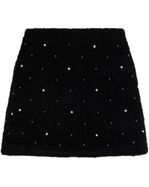 FRAME Falda Corta Con Detalle De Perlas - Negro
