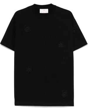 Song For The Mute Daisy-Appliqué T-Shirt - Black