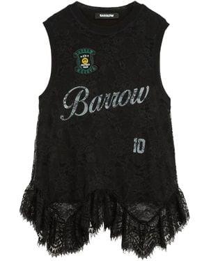 Barrow Trägershirt mit Spitzenmuster - Schwarz
