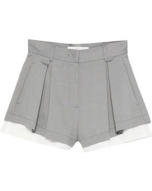 Tela Pleated Layered Shorts - Grey