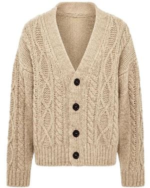 DSquared² Cable-Knit V-Neck Cardigan - Natural