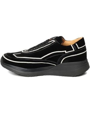 Cesare Paciotti Sneakers mit Samtstickerei - Schwarz