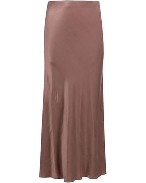 Voz Falda Midi Con Corte Al Bies - Marrón