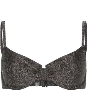 Form and Fold The Base Lurex Bikini Top - Grey