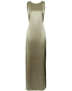 Max Mara X Max-Mara Maxikleid Aus Satin Mit Drapierter Rückseite - Grün