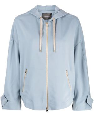 Lorena Antoniazzi Stretch-Virgin Wool Hooded Jacket - Blue