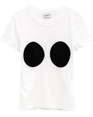 VAQUERA Bullet Bra Trompe L'Oeil Circular-Patch T-Shirt - Black