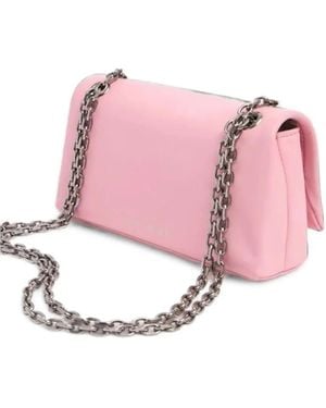 Marc Jacobs Mini The Dual Leather Chain-Link Shoulder Bag - Pink