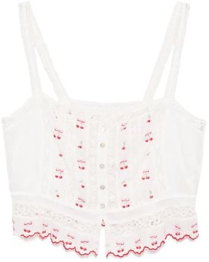 LoveShackFancy Top Vietta - Blanco