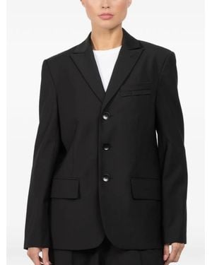 Tibi Button-Fastening Flap-Pocket Blazer - Black