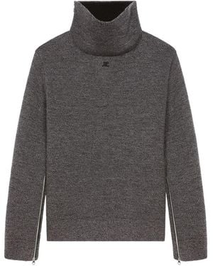Courreges High-Neck Sweater - Grey