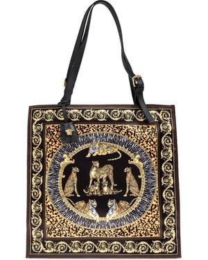 Versace Bolso shopper con animal print - Negro
