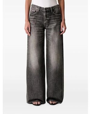 ARMANI EXCHANGE Faded Wide-Leg Jeans - Black