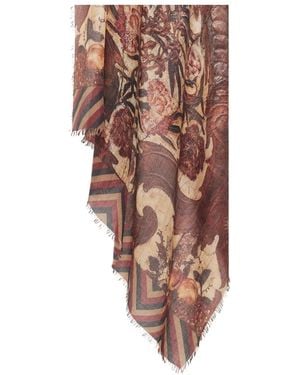 Pierre Louis Mascia Schal mit Blumen-Print - Braun
