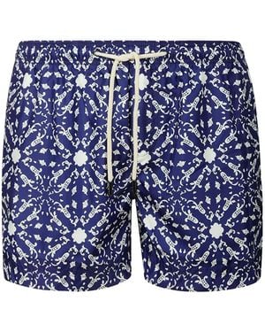 Peninsula Floral-Print Swim Shorts - Blue