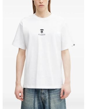 Aape By A Bathing Ape Logo-Print Cotton T-Shirt - White