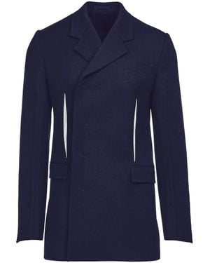 Ferragamo Slit-Detail Double-Breast Jacket - Blue