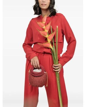 Aranaz Mini Carmen Beaded-Embellished Tote Bag - Red