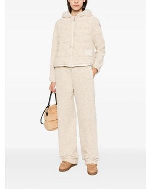 Moncler Quilted Fleece-Texture Puffer Jacket - Natural